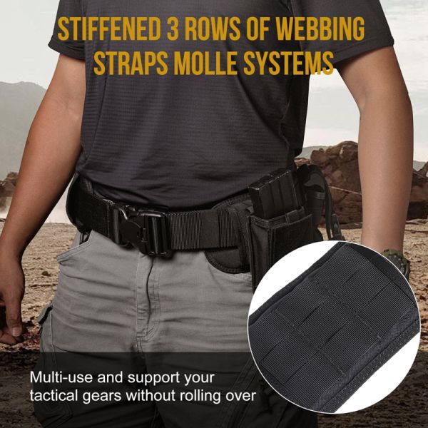  AYIN TACTICAL Belt Quick Release Rigger MOLLE Belt 1.5 inch  Inner & 2 inch Outer Range Tactical Heavy Duty (Black, LG-XL) : Sports &  Outdoors